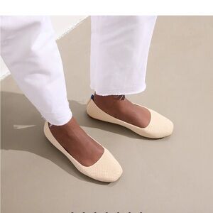 Rothy’s Women’s The Max Square Flats Sand Stone Microcheck Size 10. Minimal wear
